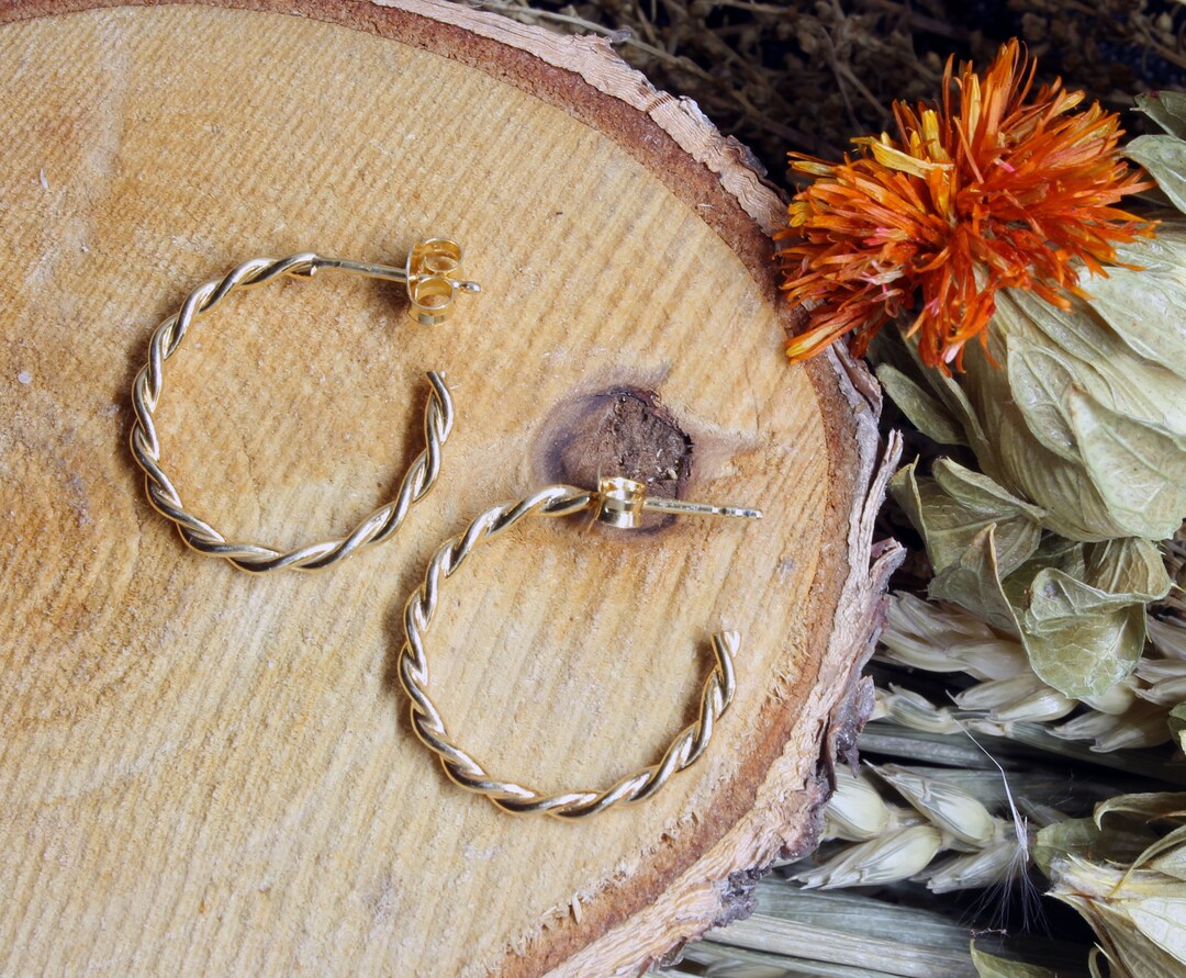 Boucles D'oreilles Créoles Torsadées En Argent 925 - 20mm, Finition Brillante