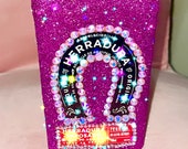 Empty Herradura bedazzled 750 ml bottle with free matching shot glass