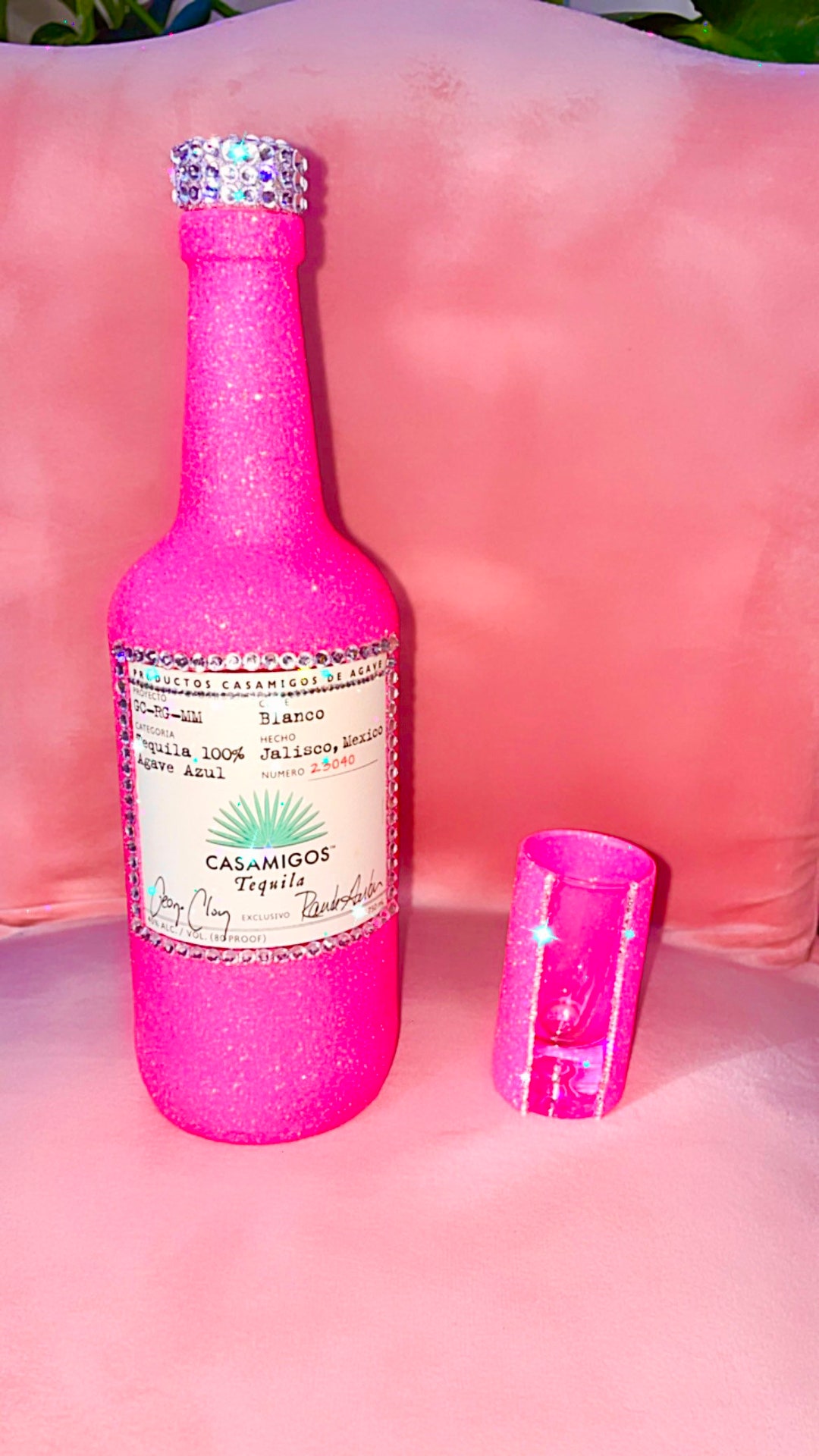 Casamigos Empty Bedazzled Bottle and Free Matching Shot Glass Etsy