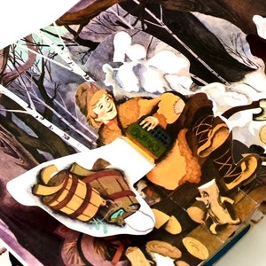 Emelya y el Lucio, libro desplegable para niños, cuentos populares rusos, libros infantiles navideños