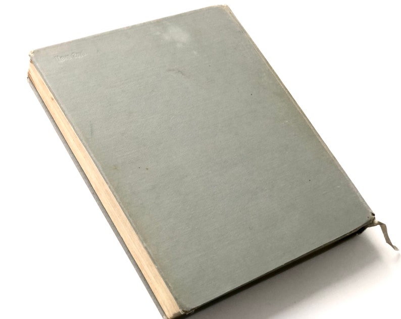 May include: A gray hardcover book with a light brown spine. The book is closed and lying on a white surface.