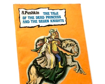 Fairy Tale of Dead Princess and Seven Knights, Alexander Pushkin Kids Book, Illustrations Konashevich 1991, In English