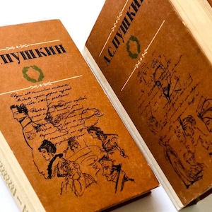Alexander Pushkin, Decorative Book Set in 2 Volumes, Russian Poetry and Prose, Literature Gifts