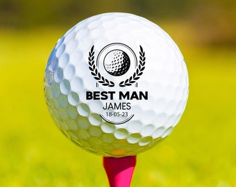 Best Man Wedding Golf Ball Personalised with Name & Date