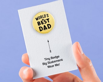 World's Best Dad Pin Badge, Gold Plated Brass Father's Day Gift