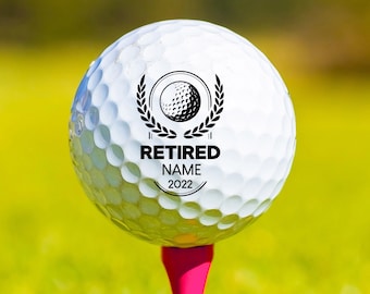 Retired Golf Ball - Retirement Gift Personalised Name and Date