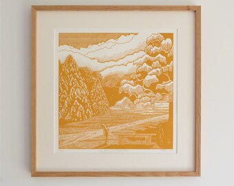 Framed 'July Afternoon, Florence Park' print