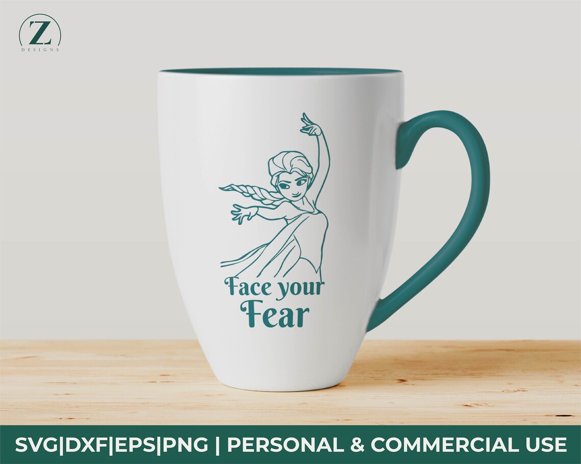 Elsa Face Your Fear Svg Elsa Quote Svg Frozen Elsa Tumbler Etsy