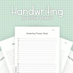 Handwriting Practice Sheets for Neat and Aesthetic Handwriting | Worksheet | Digital Workbook | Improve Penmanship | Printable