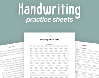 Handwriting Practice Sheet (7 Pages) | Printable & DIgital | For all Ages | Worksheet