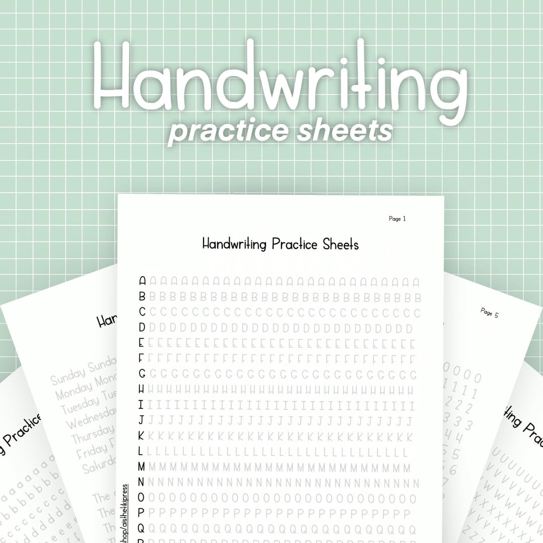 Handwriting Practice Sheets for Neat and Aesthetic Handwriting ...