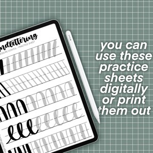 Handwriting and Handlettering Practice Sheets (14 Sheets Included ...