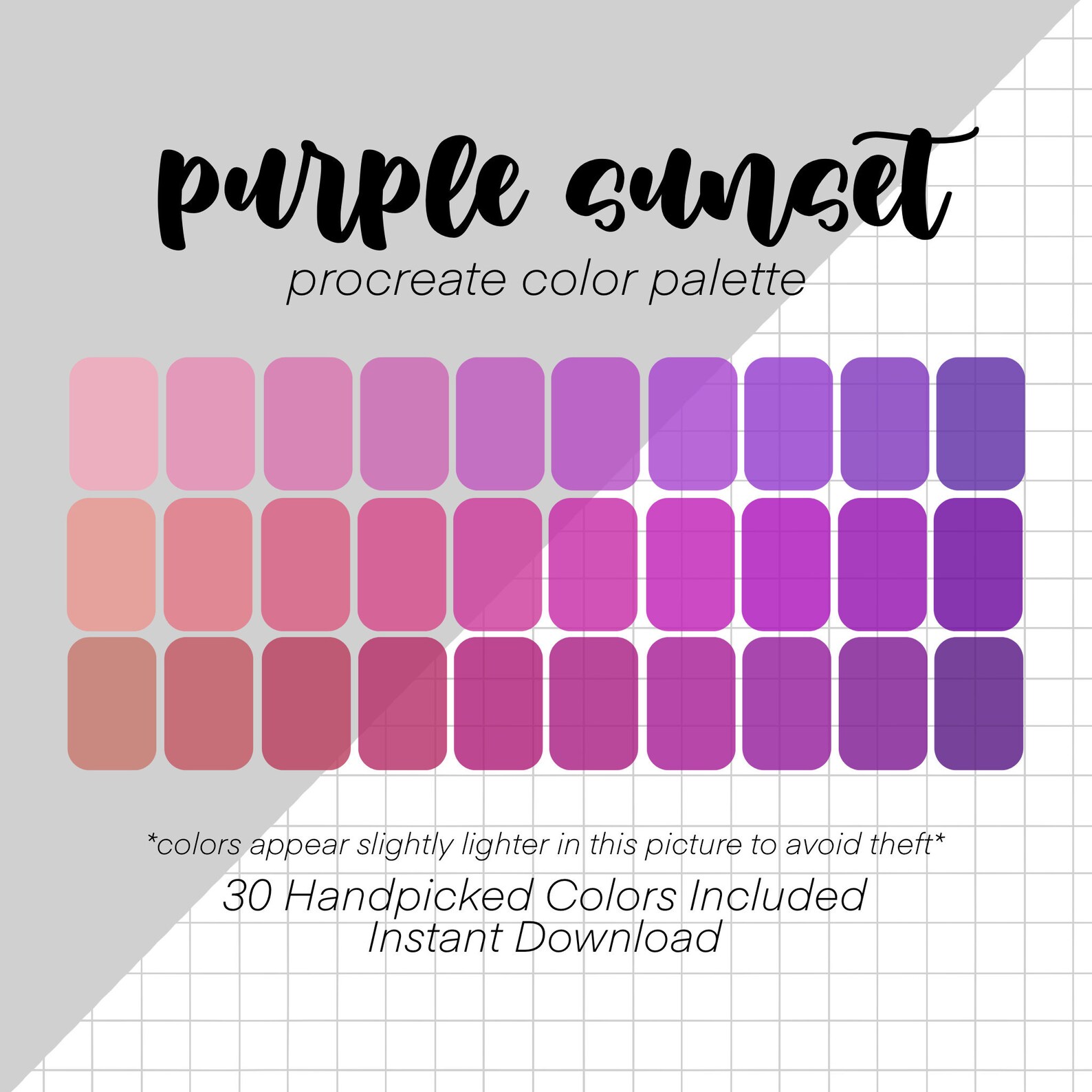 Purple Sunset Procreate Color Palette | Instant Download | Colors ...