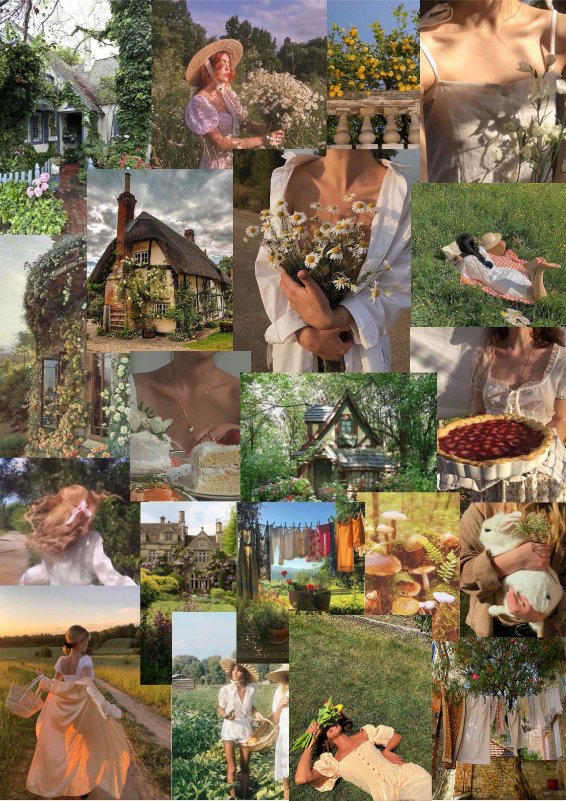 Cottage Core collage kit Indie physical prints | Etsy