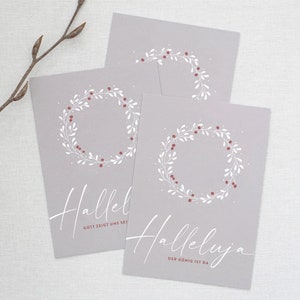 Set de Tarjetas de Navidad Cristianas: "Aleluya" - 3 tarjetas