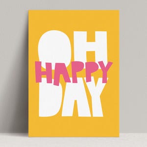 Tarjeta cristiana: Oh, feliz día – naranja/rosa