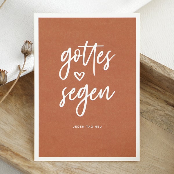 Christliche Karte: Gottes Segen – Jeden Tag Neu