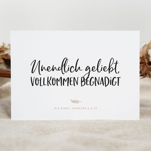 Christliche Karte: Unendlich geliebt, vollkommen begnadigt