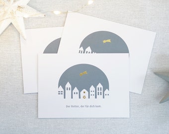 Christian Christmas card set with gold foil finishing: "In the Middle of Us" - 3 cards