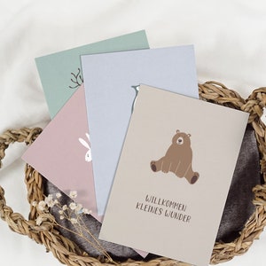 Set biglietti nascita: “Benvenuto piccolo miracolo” – 4 biglietti