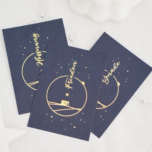 Juego de tarjetas de Navidad cristianas con acabado de lámina de oro: "The Bright Morning Star" - 3 tarjetas