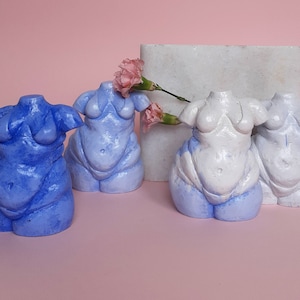 Body shaped sculpture, New Venus, art, Body Positive, figurine, blue, woman. Perfect gift image 5