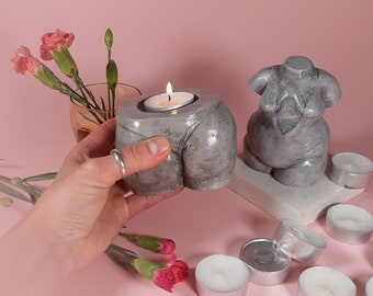 Fat Booty tealight, Goddess Venus Hips and Goddess Venus sculpture, Decor Sculpture, Body Positive, Perfect Gift, Home Decor, Candle Stick