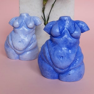 Body shaped sculpture, New Venus, art, Body Positive, figurine, blue, woman. Perfect gift image 4