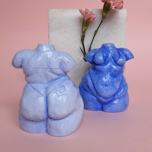 Body shaped sculpture, New Venus, art, Body Positive, figurine, blue, woman. Perfect gift image 6