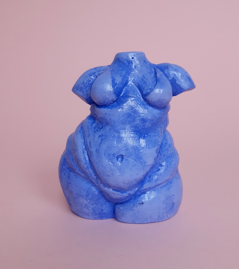 Body shaped sculpture, New Venus, art, Body Positive, figurine, blue, woman. Perfect gift Navy blue