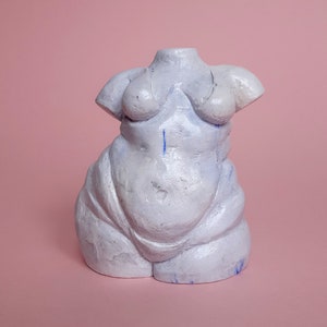 Body shaped sculpture, New Venus, art, Body Positive, figurine, blue, woman. Perfect gift Blue steraks