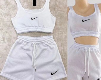 nike crop and short set