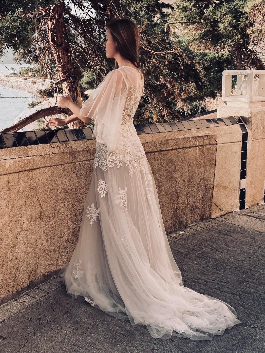 Floral Lace Tulle Maxi Dress, Ivory Boho Bridal Gown - Etsy
