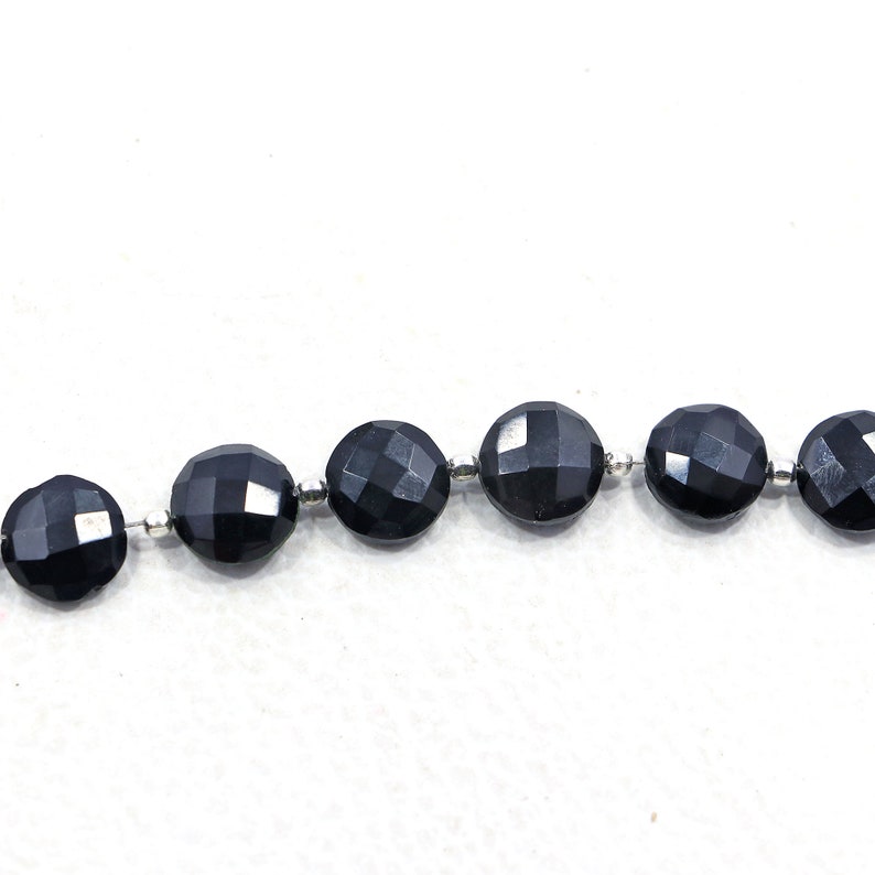 10 pieces Amazing Black onyx beads Faceted beads size 8X10 mm 10 pieces drilled beads oval shape beads for jewelry gemstone beads