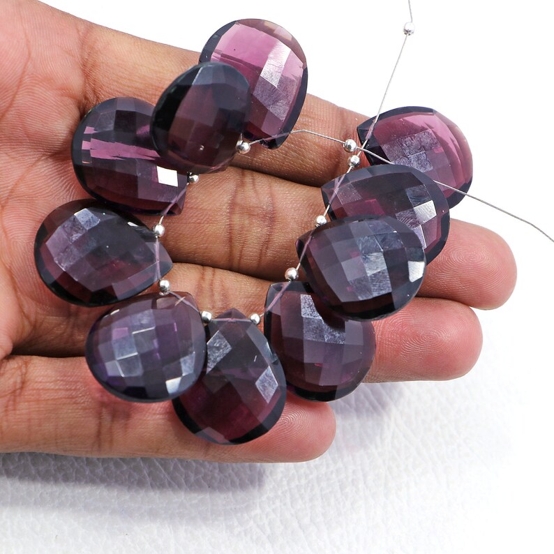 Faceted polish gemstone pink Amethyst quartz pear shape faceted beads 10 pieces pink Amethyst quartz gemstone drilled stone size 20X25 MM
