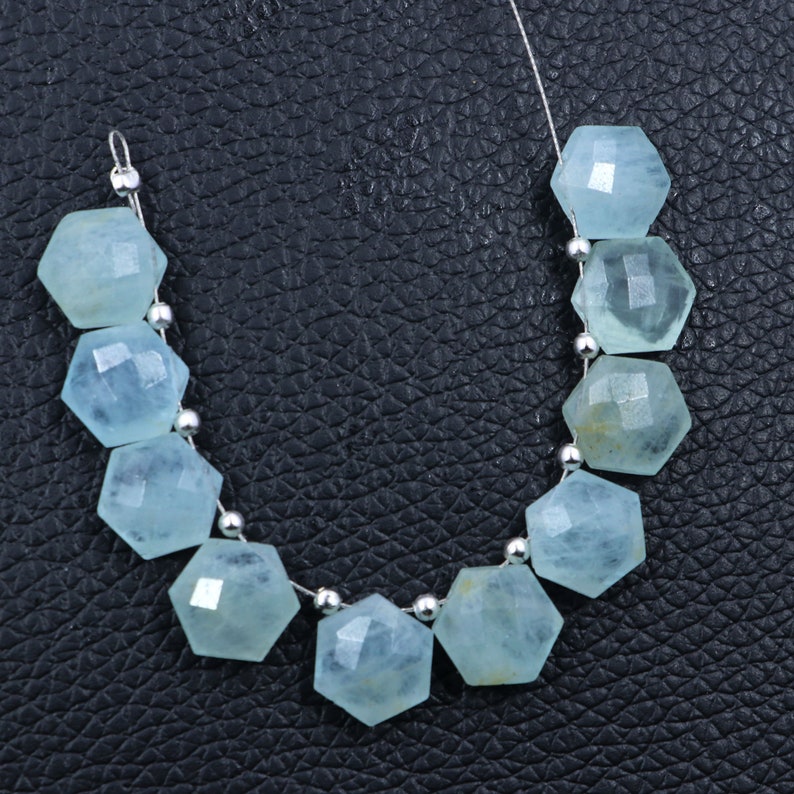 10 pieces natural Aquamarin pantagon shape 10X12 drilled gems Aquamarin stone beads,side drilled natural Aquamarin pantagon size 10X10 mm