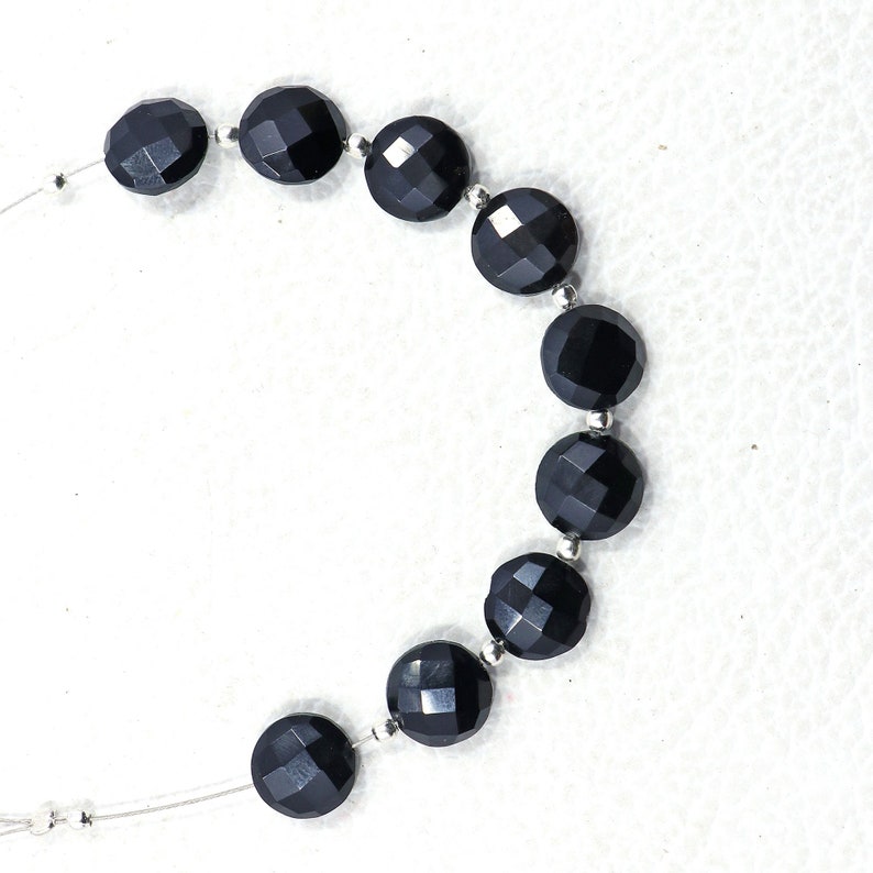 10 pieces Amazing Black onyx beads Faceted beads size 8X10 mm 10 pieces drilled beads oval shape beads for jewelry gemstone beads