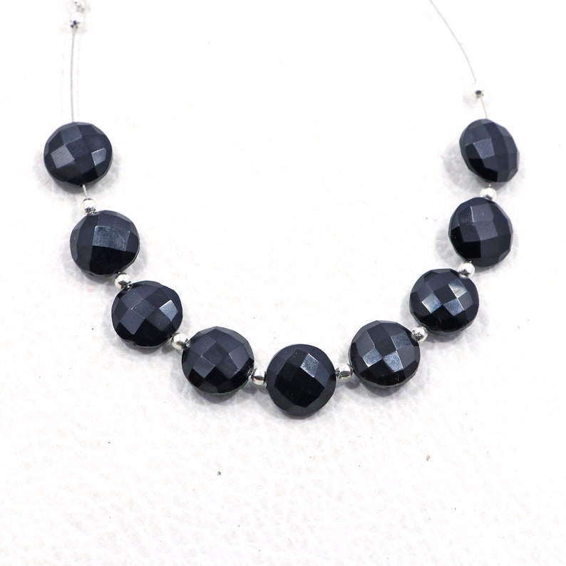 10 pieces Amazing Black onyx beads Faceted beads size 8X10 mm 10 pieces drilled beads oval shape beads for jewelry gemstone beads