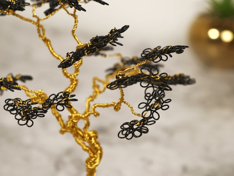 Wire Sculpture Tree Golden Bonsai Tree Metal Tree Tree of Etsy