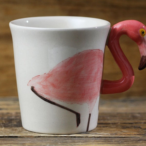 Flamingo mug céramique faite à la main tasse à café animal mug fait à la main