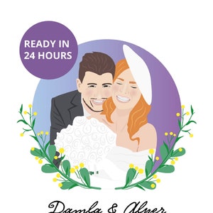 Couple Portrait, Couple Illustration, Custom Portrait, Christmas Gift