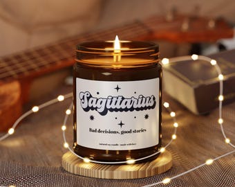 Regalo de cumpleaños de Sagitario / Vela divertida de cumpleaños del zodiaco / Vela divertida de Sagitario / Regalo para mejores amigos / Vela de regalo del zodiaco / Vela de aceite esencial