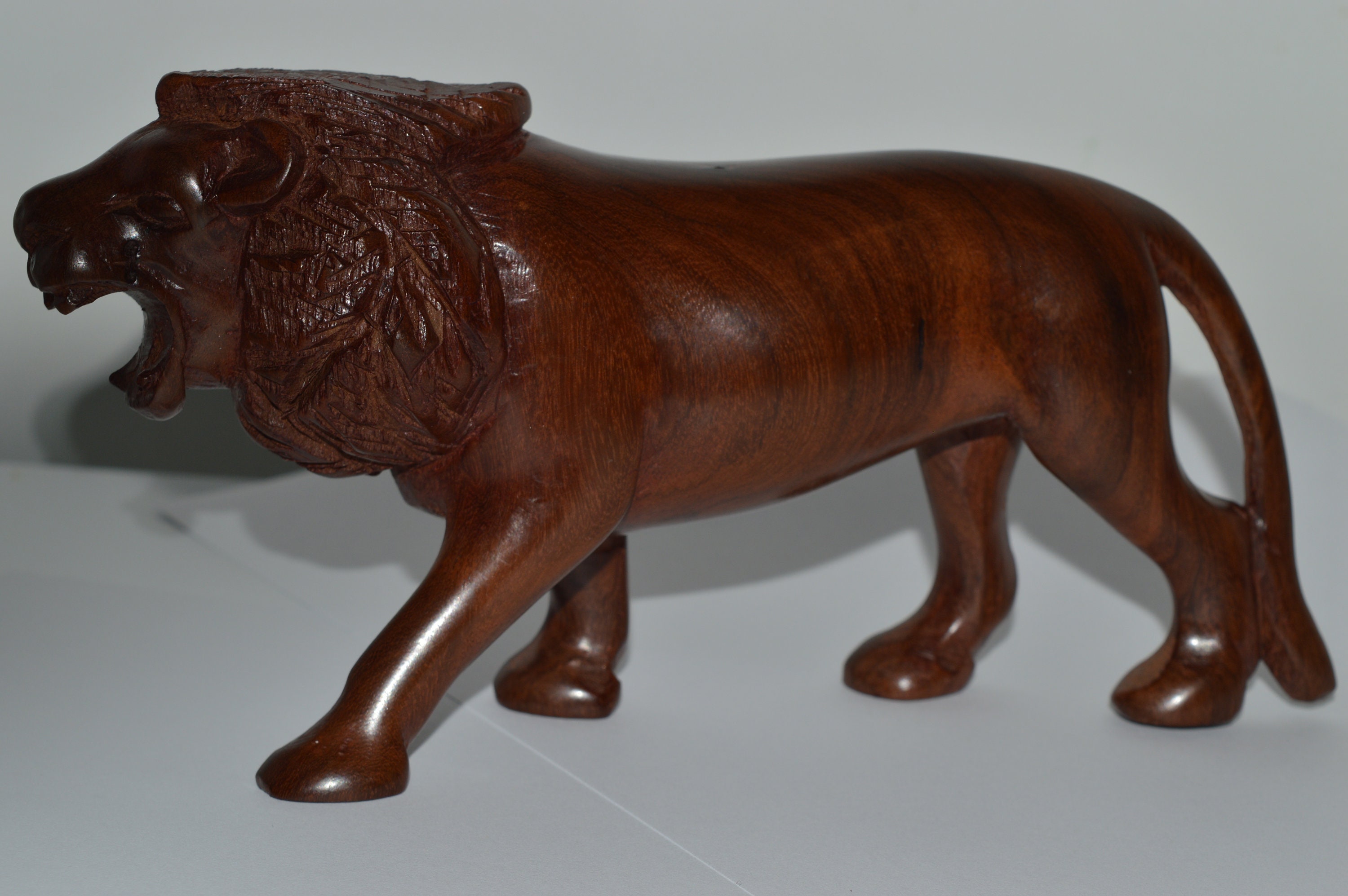 Smooth hand carved Lion Sculpture/ home decor Unique African Etsy
