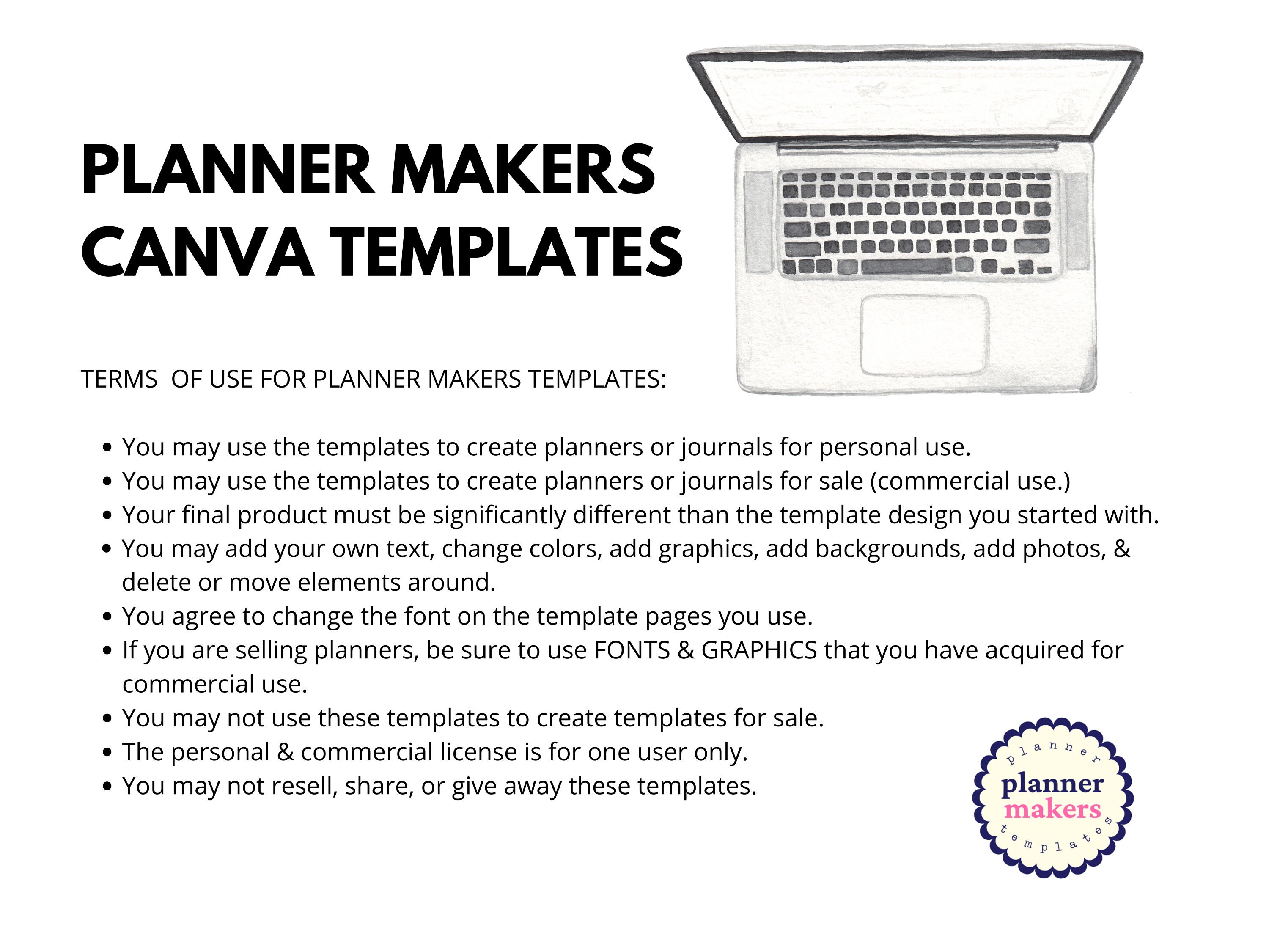Canva Journal Templates Commercial Use Canva Templates For Etsy