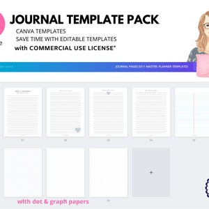 Canva Journal Templates Commercial use Canva templates for | Etsy