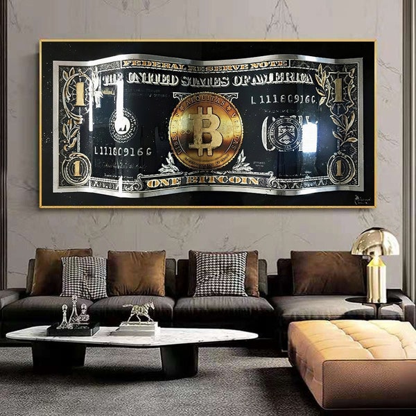 33# - Bitcoin affiche | Image Crypto noir et or - crypto Wall Art Prints, Toile de luxe, Affiche minimale, Crypto-monnaie, Bitcoin Wall Art