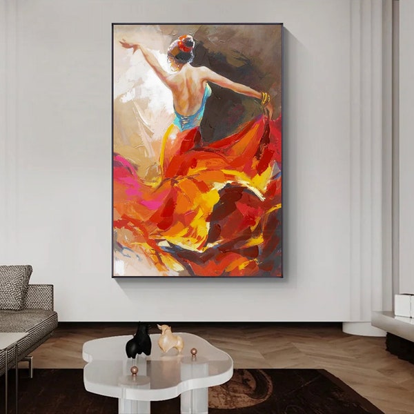 188#1 flamenco painting - flamenco dancer painting - spanish dancer painting - dance painting - dancing art - dancer poster - woman painting