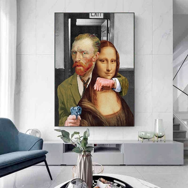 141# 4 Mona Lisa Reproduction Print - Da Vinci Print Da Vinci canvas Mona Lisa canvas Anniversaire Cadeau Idée Maison canvas Mona lisa funy