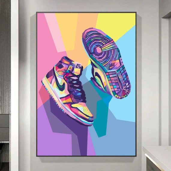 9 Sneakers Painting Nike Painting Sneakers Wall Art Canvas Air