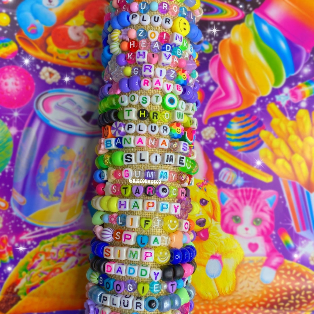 RANDOM Kandi Bracelet Rave Festival Y2k PLUR Gifts Pony Beaded Bundle